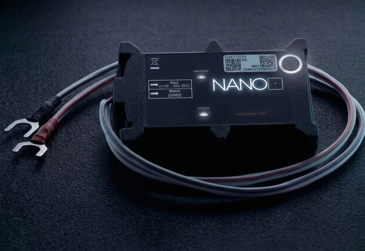 VTraK Nano – GNSS/GSM/BLE hardwired GPS terminal with wiring harness